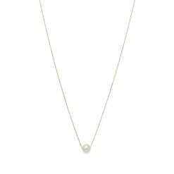 Discount ✔️ Moon & Meadow 14K Yellow Gold Freshwater Pearl Solitaire Necklace, 18" 🌟