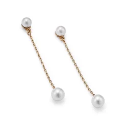 Wholesale 🤩 Moon & Meadow 14K Yellow Gold Cultured Freshwater Pearl Chain Drop Earrings - 100% Exclusive White/gold 🔥 -Moon Sales Store unnamed file 170