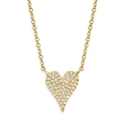 Best Sale 🥰 Moon & Meadow 14K Yellow Gold Diamond Heart Pendant Necklace, 18" - 100% Exclusive 🧨