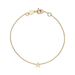 Moon Sales Store 4 New ๐คฉ Moon & Meadow 14K Yellow Gold Initial Chain Bracelet ๐