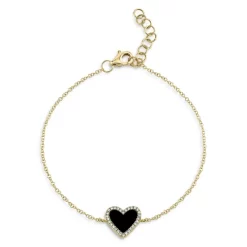 Best deal ✨ Moon & Meadow 14K Yellow Gold Stone Heart & Diamond Bracelet Collection White ❤️ -Moon Sales Store unnamed file 213