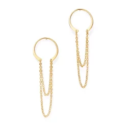Promo 🧨 Moon & Meadow Horseshoe Chain Drop Earrings In 14K Yellow Gold - 100% Exclusive 🎉