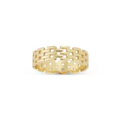 Hot Sale โ Moon & Meadow 14K Yellow Gold Link Band Ring - 100% Exclusive ๐