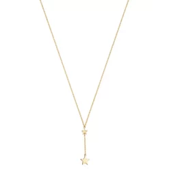 Best Pirce 🔥 Moon & Meadow 14K Yellow Gold Star Drop Pendant Necklace, 19" - 100% Exclusive 😍