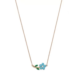 Discount 👏 Moon & Meadow 14K Yellow Gold Enamel Flower Pendant Necklace, 15-16" Blue/gold 😀
