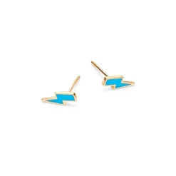Best reviews of ❤️ Moon & Meadow 14K Yellow Gold Enamel Lightning Bolt Stud Earrings - 100% Exclusive Blue/gold ⌛ -Moon Sales Store unnamed file 273
