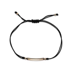 Best Pirce 🔔 Moon & Meadow 14K Yellow Gold Bar Cord Bracelet Pink 😉