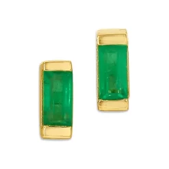 Cheap ๐ Moon & Meadow 14K Yellow Gold Emerald Baguette Stud Earrings Green/gold ๐คฉ