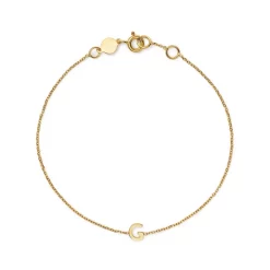 New 🤩 Moon & Meadow 14K Yellow Gold Initial Chain Bracelet 🔔 -Moon Sales Store unnamed file 29