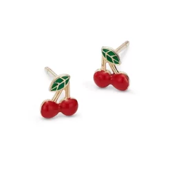 Top 10 🔥 Moon & Meadow 14K Yellow Gold Enamel Cherry Stud Earrings Red/gold ✔️ -Moon Sales Store unnamed file 293