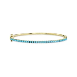 Outlet 🧨 Moon & Meadow Composite Turquoise Bangle Bracelet In 14K Yellow Gold - 100% Bloomingdale's Exclusive Blue/gold 😉