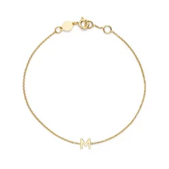 New 🤩 Moon & Meadow 14K Yellow Gold Initial Chain Bracelet 🔔 -Moon Sales Store unnamed file 30