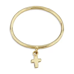 Wholesale 🔔 Moon & Meadow 14K Yellow Gold Cross Charm Ring - 100% Exclusive ✨