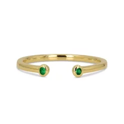 Best deal 😉 Moon & Meadow 14K Yellow Gold Emerald Cuff Ring Green/gold 😀