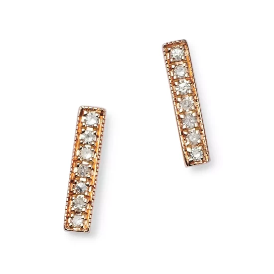 Buy ๐ Moon & Meadow 14K Rose Gold Diamond Bar Stud Earrings โจ 3 Buy ๐ Moon & Meadow 14K Rose Gold Diamond Bar Stud Earrings โจ
