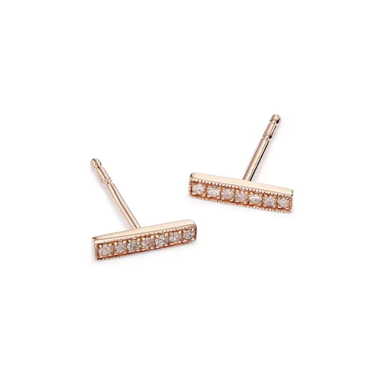 Buy ๐ Moon & Meadow 14K Rose Gold Diamond Bar Stud Earrings โจ 5 Buy ๐ Moon & Meadow 14K Rose Gold Diamond Bar Stud Earrings โจ - Image 3
