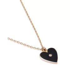 Discount 🥰 Moon & Meadow 14K Yellow Gold Diamond Heart Black Enamel Necklace, 18" - 100% Exclusive ❤️ -Moon Sales Store unnamed file 330