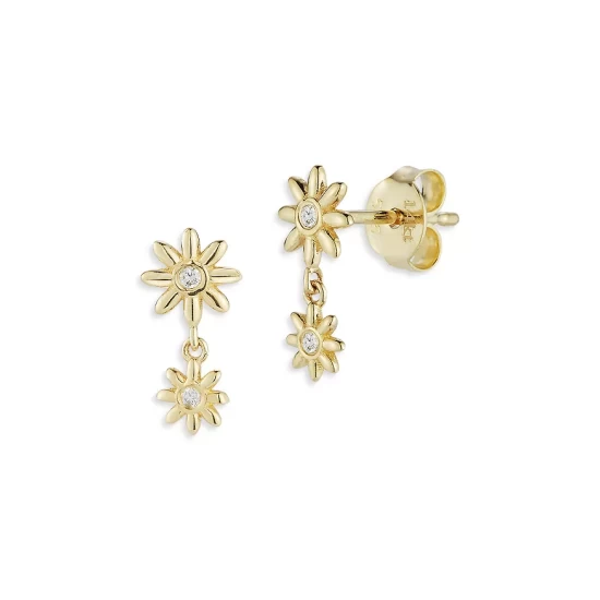 Top 10 ⌛ Moon & Meadow Diamond Flower Drop Earrings In 14K Yellow Gold, 0.02 Ct. T.w. ⭐ 3 Top 10 ⌛ Moon & Meadow Diamond Flower Drop Earrings In 14K Yellow Gold, 0.02 Ct. T.w. ⭐