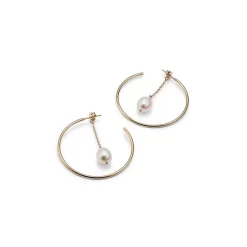 Hot Sale 🛒 Moon & Meadow 14K Yellow Gold Hoop Earrings With Cultured Freshwater Pearl - 100% Exclusive ⌛ -Moon Sales Store unnamed file 340
