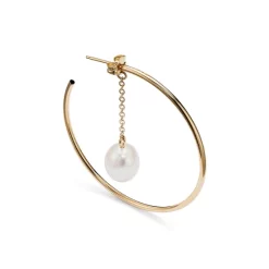 Hot Sale 🛒 Moon & Meadow 14K Yellow Gold Hoop Earrings With Cultured Freshwater Pearl - 100% Exclusive ⌛ -Moon Sales Store unnamed file 341