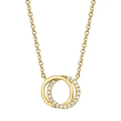 Best Sale 😀 Moon & Meadow 14K Yellow Gold Diamond Love Knot Pendant Necklace, 18" - 100% Exclusive 🤩