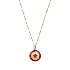 Cheap 🌟 Moon & Meadow 14K Yellow Gold Enamel Star Medallion Pendant Necklace, 18" - 100% Exclusive Red/gold 🎁