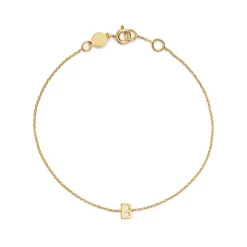 New 🤩 Moon & Meadow 14K Yellow Gold Initial Chain Bracelet 🔔 -Moon Sales Store unnamed file 36