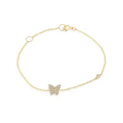 Top 10 ⌛ Moon & Meadow 14K Yellow Gold Diamond Butterfly Charm Bracelet 😍