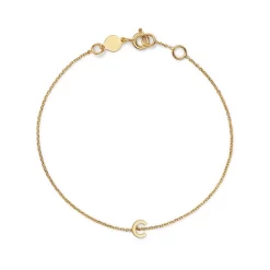 New 🤩 Moon & Meadow 14K Yellow Gold Initial Chain Bracelet 🔔 -Moon Sales Store unnamed file 37