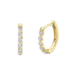 Best Pirce 😀 Moon & Meadow 14K Yellow Gold Diamond Oval Hoop Earrings - 100% Exclusive 😀