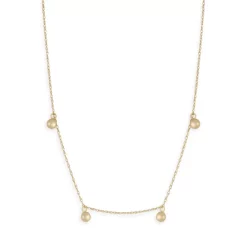 Deals 🎉 Moon & Meadow 14K Yellow Gold Bead Dangle Statement Necklace, 16-18" 🛒