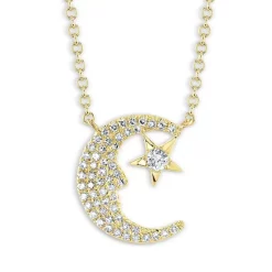 Wholesale 🎁 Moon & Meadow 14K Yellow Gold Diamond Moon & Star Pendant Necklace, 18" - 100% Exclusive 🤩