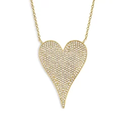 New 🤩 Moon & Meadow 14K Yellow Gold Diamond Pavé Heart Pendant Necklace, 18" - 100% Exclusive 😀