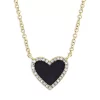 Promo ✔️ Moon & Meadow 14K Yellow Gold Kate Onyx & Diamond Heart Pendant Necklace, 18" Black 🔔 -Moon Sales Store unnamed file 397
