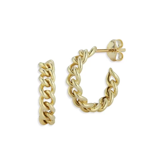 Promo ๐งจ Moon & Meadow 14K Yellow Gold Chain Link Small Hoop Earrings ๐ 3 Promo ๐งจ Moon & Meadow 14K Yellow Gold Chain Link Small Hoop Earrings ๐