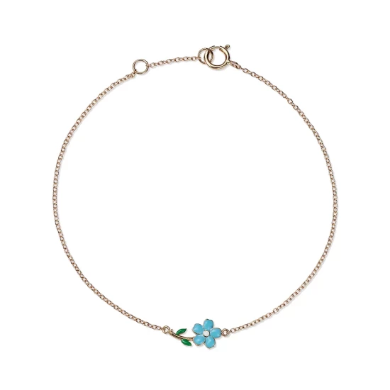 Best Sale 🔔 Moon & Meadow 14K Yellow Gold Enamel Flower Bracelet Blue/gold 👏 3 Best Sale 🔔 Moon & Meadow 14K Yellow Gold Enamel Flower Bracelet Blue/gold 👏