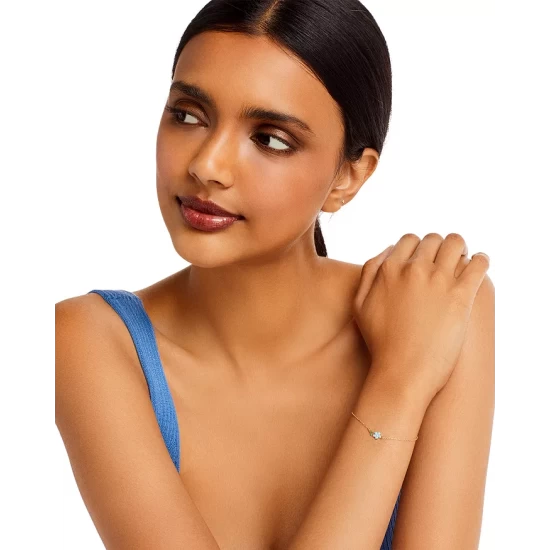 Best Sale 🔔 Moon & Meadow 14K Yellow Gold Enamel Flower Bracelet Blue/gold 👏 4 Best Sale 🔔 Moon & Meadow 14K Yellow Gold Enamel Flower Bracelet Blue/gold 👏 - Image 2