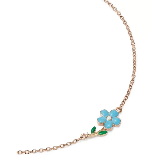 Best Sale 🔔 Moon & Meadow 14K Yellow Gold Enamel Flower Bracelet Blue/gold 👏 5 Best Sale 🔔 Moon & Meadow 14K Yellow Gold Enamel Flower Bracelet Blue/gold 👏 - Image 3