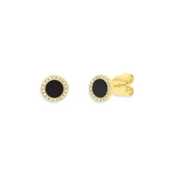 Cheap 🔥 Moon & Meadow 14K Yellow Gold Black Onyx Stud Earrings - 100% Exclusive Black/gold 😉