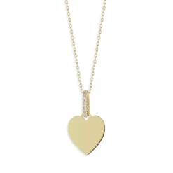 New 👏 Moon & Meadow 14K Yellow Gold Diamond Heart Pendant Necklace, 16" 😀