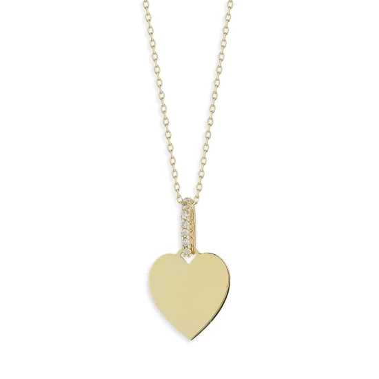 New ๐ Moon & Meadow 14K Yellow Gold Diamond Heart Pendant Necklace, 16" ๐ 3 New ๐ Moon & Meadow 14K Yellow Gold Diamond Heart Pendant Necklace, 16" ๐