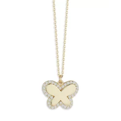 Best Sale ⌛ Moon & Meadow 14K Gold & Diamond Butterfly Necklace, 16" - 100% Exclusive 🎉