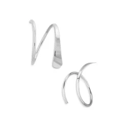 Brand new 😀 Moon & Meadow 14K White Gold Tapered Wire Cuff Earrings - 100% Exclusive 🤩