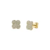 Budget 👍 Moon & Meadow 14K Yellow Gold Diamond Pavé Clover Stud Earrings - 100% Exclusive 😀 -Moon Sales Store unnamed file 445