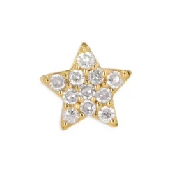 Outlet ⌛ Moon & Meadow 14K Yellow Gold Diamond Pavé Star Single Stud Earring 😉