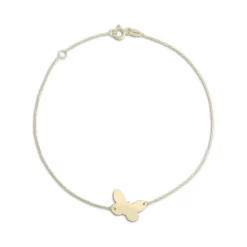 Outlet 😉 Moon & Meadow 14K Yellow Gold Butterfly Ankle Bracelet 🧨