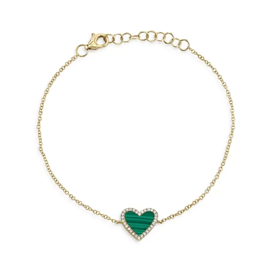 Cheap ๐ Moon & Meadow 14K Yellow Gold Malachite & Diamond Heart Halo Link Bracelet - 100% Exclusive Green/gold ๐ 3 Cheap ๐ Moon & Meadow 14K Yellow Gold Malachite & Diamond Heart Halo Link Bracelet - 100% Exclusive Green/gold ๐