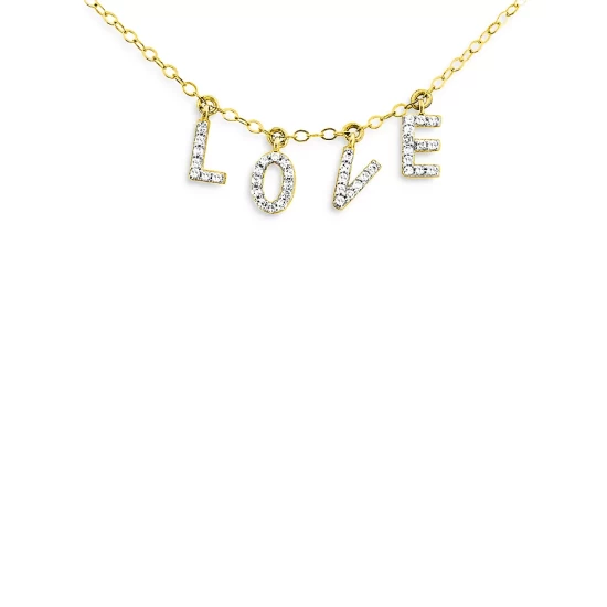 Best Sale ๐ Moon & Meadow 14K Yellow Gold Diamond LOVE Charm Necklace, 18" - 100% Exclusive Gold/white ๐ 3 Best Sale ๐ Moon & Meadow 14K Yellow Gold Diamond LOVE Charm Necklace, 18" - 100% Exclusive Gold/white ๐