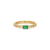 Flash Sale 🧨 Moon & Meadow 14K Yellow Gold Emerald Chain Link Ring Green/gold 👏