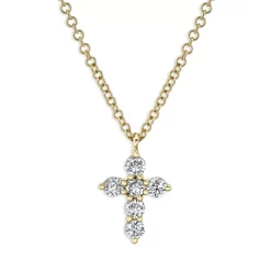 Best reviews of ✨ Moon & Meadow 14K Yellow Gold Diamond Cross Pendant Necklace, 16-18" - 100% Exclusive 😍